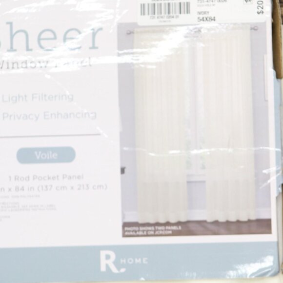 NEW Regal Home Voile Rod Pocket Sheer Single Curtain Panel Ivory Off White 54x84 - Picture 7 of 7